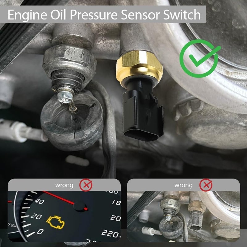 DWARFOO Engine Oil Pressure Sensor Switch, Oil Sending Unit, Engine Oil Pressure Sensor Sender Switch Compatible with Dodge, Jeep, Chrysler, Ram, Replace 5149064AA, 5149062AA, 56028807AB (A) - Image 5